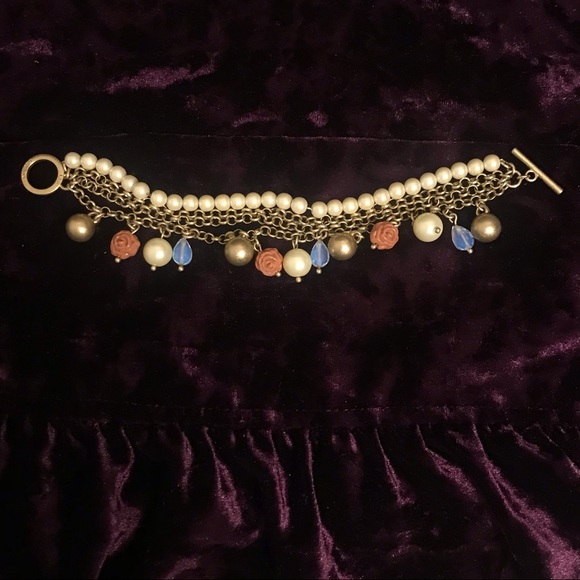 Lia Sophia Rose & Pearl Gold Bracelet - Picture 2 of 7